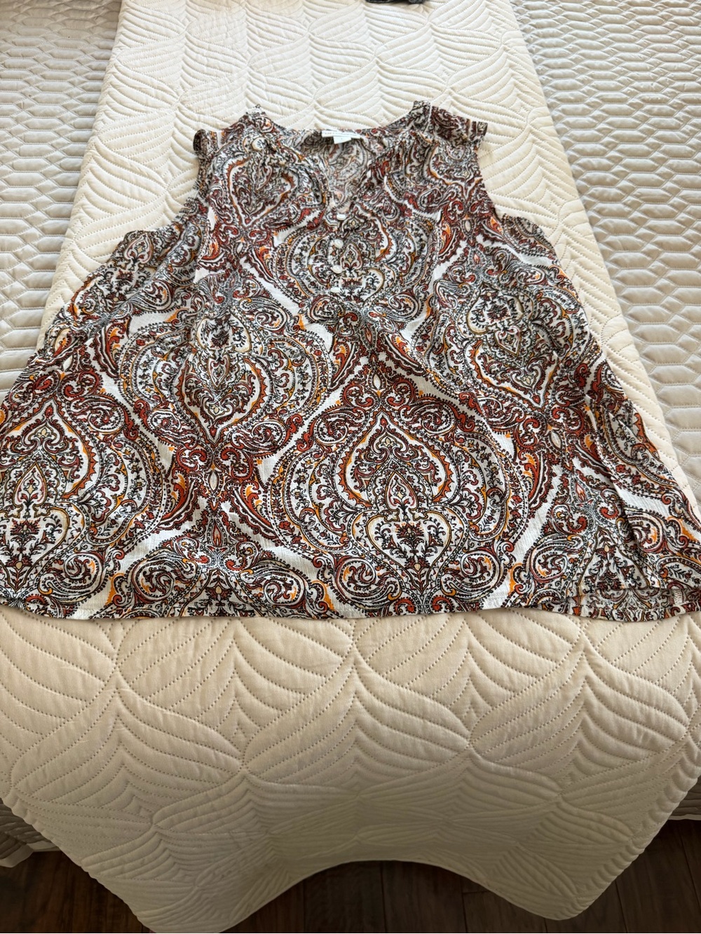 Liz Claiborne Brown & Cream Paisley Sleeveless Camisole